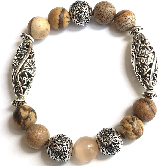 Jasper Cats Eye Tibetan Bracelet - Picture 2 of 2